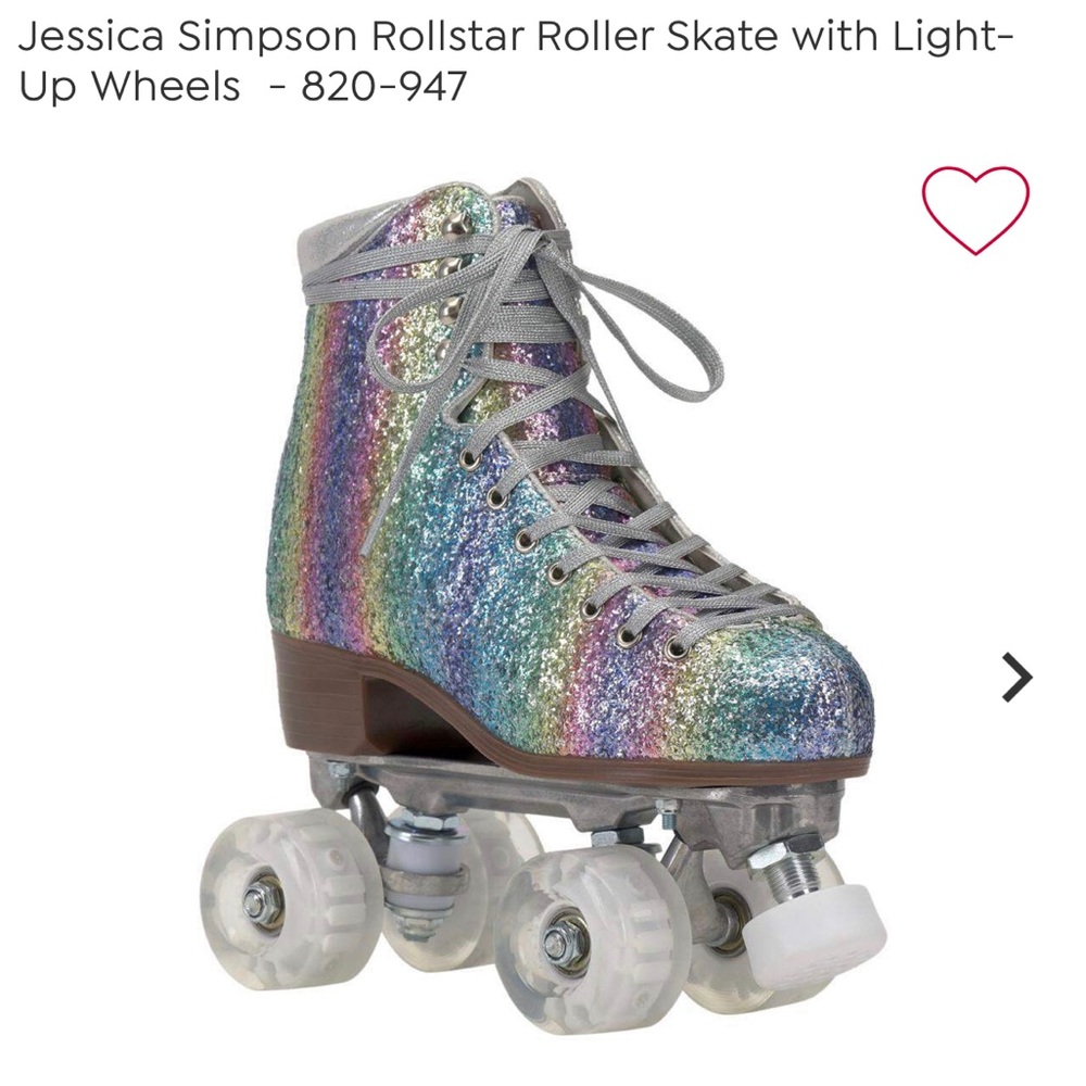 Jessica Simpson Roller Skate Women's Size 9 Rainbow Glitter NIB